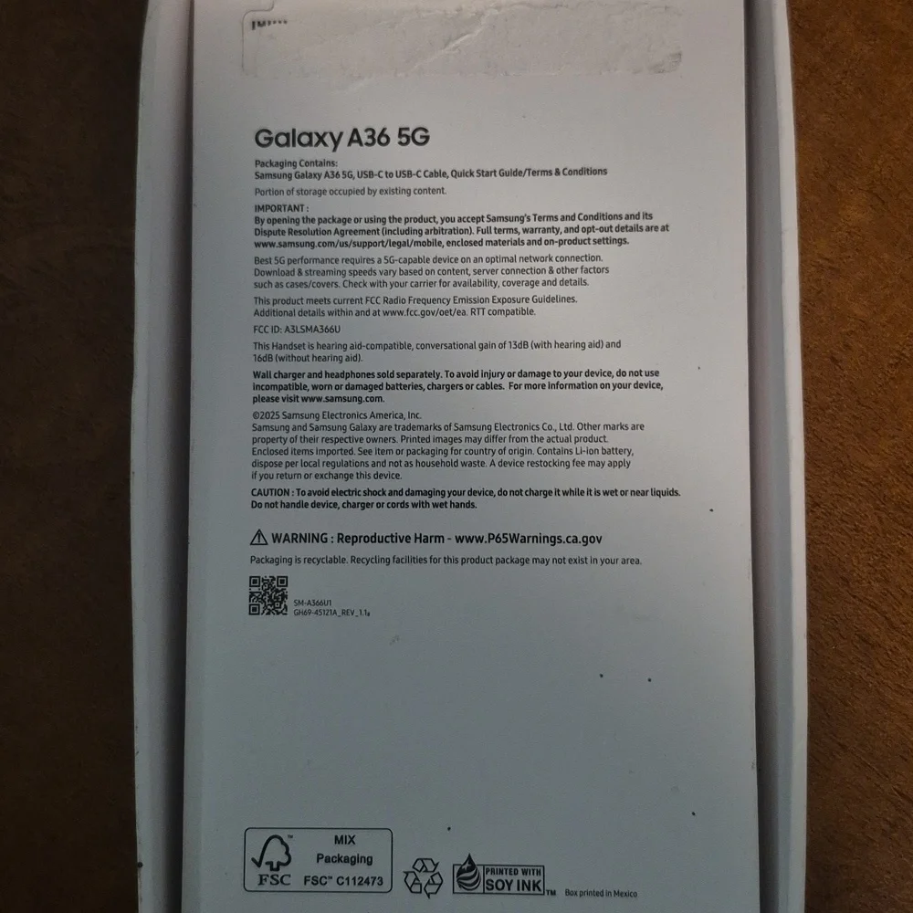 Samsung Galaxy A36 5G -Awesome black Unlocked,128 gb